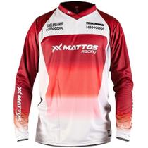 Camisa motocross creation mattos rancing off-road vermelho