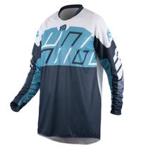 Camisa Motocross Cross ASW Image Alpha Azul Off Road Moto