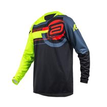 Camisa Motocross Cross ASW Target Amarelo Fluo Off Road Moto