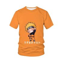 Camisa Naruto Breeze para meninos Camiseta infantil Sakura, Kakashi e Sasuke com estampa 3D