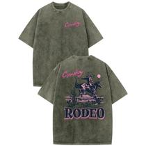 Camisa ocidental Bobeutou Vintage Rodeo Cowboy para homens verde militar Camisa ocidental Bobeutou Vintage Rodeo Cowboy para homens verde militar