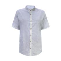 Camisa Ogochi Manga Curta Slim Azul Céu