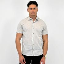 Camisa Ogochi Slim Manga Curta Masculina Camisa Ogochi Slim Manga Curta Masculina