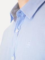 Camisa Original Penguin Masculina Manga Curta Regular Oxford Azul Claro Mescla