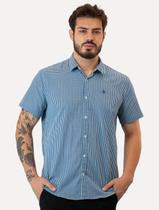 Camisa Original Penguin Masculina Manga Curta Xadrez Vichy Aruba Blue Azul