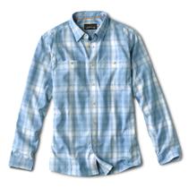 Camisa Orvis Tech Chambray de manga comprida Work para homens azul M Camisa Orvis Tech Chambray de manga comprida Work para homens azul M