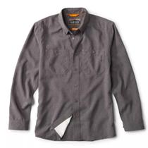Camisa Orvis Tech Chambray de manga comprida Work para homens Dark Charcoal Camisa Orvis Tech Chambray de manga comprida Work para homens Dark Charcoal