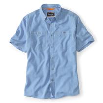 Camisa Orvis Tech Chambray de manga curta Work para homens azul