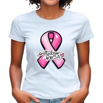 Camisa Outubro Rosa Laço Babylook Prevenção Contra Câncer de Mama camiseta plus size mulher feminina