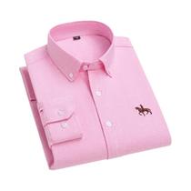 Camisa Oxford De Algodão Masculina De Manga Longa, Confortável, Respirável, Clássica, Casual E