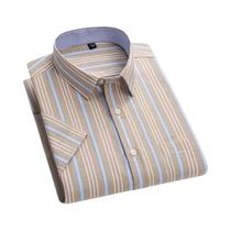 Camisa Oxford De Algodão Masculina De Verão 6XL-7XL, Manga Curta, Clássica, Estampa Xadrez, Casual,