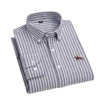 Camisa Oxford Masculina de Manga Comprida - 100% Algodão, Modelagem Regular - Casual e Formal