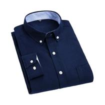 Camisa Oxford Masculina Slim Fit De Manga Longa Casual Sem Amassar Confortável Para Primavera, Verão - NONE