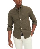 Camisa Oxford Tommy Hilfiger Masculina - Manga Comprida - Verde Militar