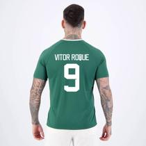 Camisa Palmeiras Vitor Roque 9 Alviverde Branca e Verde Camisa Palmeiras Vitor Roque 9 Alviverde Branca e Verde