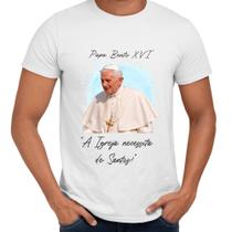 Camisa Papa Bento XIV A Igreja Necessita de Santos - Web Print Estamparia