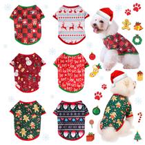 Camisa para animais de estimação KATOLK, conjunto de 6 peças, macio e respirável de Natal