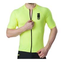 Camisa Para Ciclista Sky Amarela Com Bolsos Uv+ Masculina Tamanho:GCor:Amarelo Flour Camisa Para Ciclista Sky Amarela Com Bolsos Uv+ Masculina Tamanho:GCor:Amarelo Flour