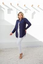 Camisa Parka Azul Marinho Plus size Camisa Parka Azul Marinho Plus size