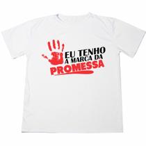 Camisa Personalizada Cristã Frase A Marca Da Promesa Estampada Adulto Plus Size 100% Poliéster