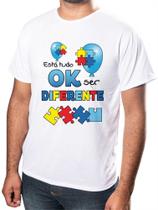 Camisa Personalizada Frase Autismo Está Tudo Ok Ser Diferente