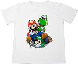 Camisa Personalizada GEEK Mario, Luigi e Yoshi Camiseta Estampada Ótimo Acabamento