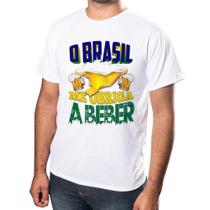 Camisa Personalizada O Brasil Me Obriga A Bebe 100%Poliéster