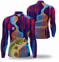 Camisa pesca proteção solar uv fator 50 em varias estampas Camiseta de pescaria camuflada e de peixe