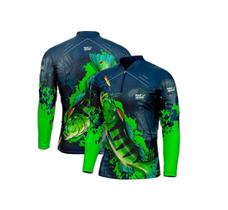 Camisa Pesca Proteção Uv50 Mar Negro Premium - Tucunaré Azul - Tam G