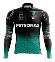 Camisa Petronas Manga Longa Esportes Ciclismo Dry Fit Mtb Bicicleta Ziper - Decole