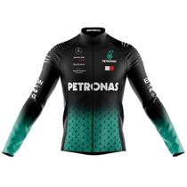 Camisa Petronas Manga Longa Esportes Ciclismo Dry Fit Mtb Bicicleta Ziper