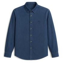 Camisa Pigmento Jeans Premium Masculina Manga Longa