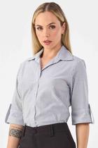 Camisa PKS de Algodão Listrada Preto e Branco
