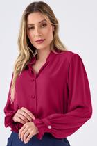 Camisa PKS Manga Longa Botão Strass Punho Magenta