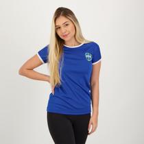 Camisa Placar Brasil Brasão Azul Feminina