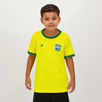 Camisa Placar Brasil Brasão Infantil Amarela