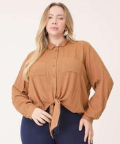 Camisa Plus Size Feminina Manga Longa Marisa-88117 Camisa Plus Size Feminina Manga Longa Marisa-88117