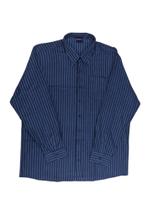 Camisa Plus Size Flanela Manga Longa Masculina em listras com bolso 100% Algodão 1130