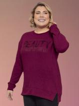 Camisa Plus Size Manga Longa Frio Outono Inverno Blusa Fofa Suéter Cardigan Elegante Luxo