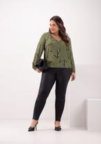 Camisa Plus Size Punhos Elásticos Lunender 69181 Camisa Plus Size Punhos Elásticos Lunender 69181
