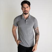 Camisa Polo Acostamento Básica Wolf Mescla Chumbo