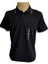 Camisa polo ad masc 3m11ax7en tam p hering mm azul marinho com friso vermelho.