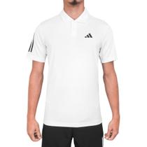 Camisa Polo Adidas Tennis Club 3-Stripes Branca e Preta