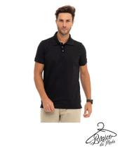 Camisa Polo Adulto Com Bordado Tam G Preta