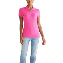 Camisa polo AEROPOSTALE Aero Solid A87 para mulheres roxa fúcsia Camisa polo AEROPOSTALE Aero Solid A87 para mulheres roxa fúcsia