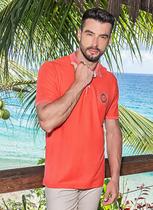 Camisa Polo Aleatory Classic Sport Laranja Camisa Polo Aleatory Classic Sport Laranja
