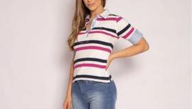 Camisa Polo Aleatory Feminina 3/4 Azalea