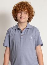 Camisa Polo Aleatory Infantil Lisa Recortada Azul Camisa Polo Aleatory Infantil Lisa Recortada Azul
