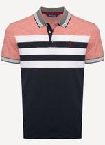 Camisa Polo Aleatory Listrada Comfort Vermelha
