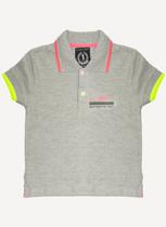 Camisa Polo Aleatory Piquet Kids Fluor Cinza Camisa Polo Aleatory Piquet Kids Fluor Cinza